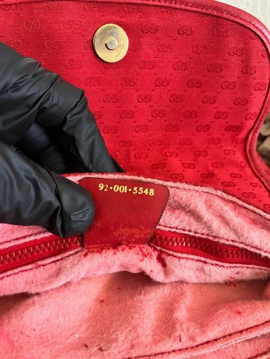 Gucci Red Monogram Crossbody Bag - Picture 10 of 12